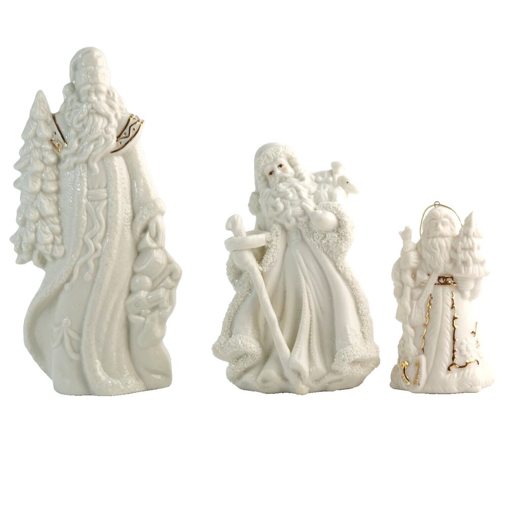 Vintage Lot of 3 Santa Porcelain Ornament Avon K’s Collection